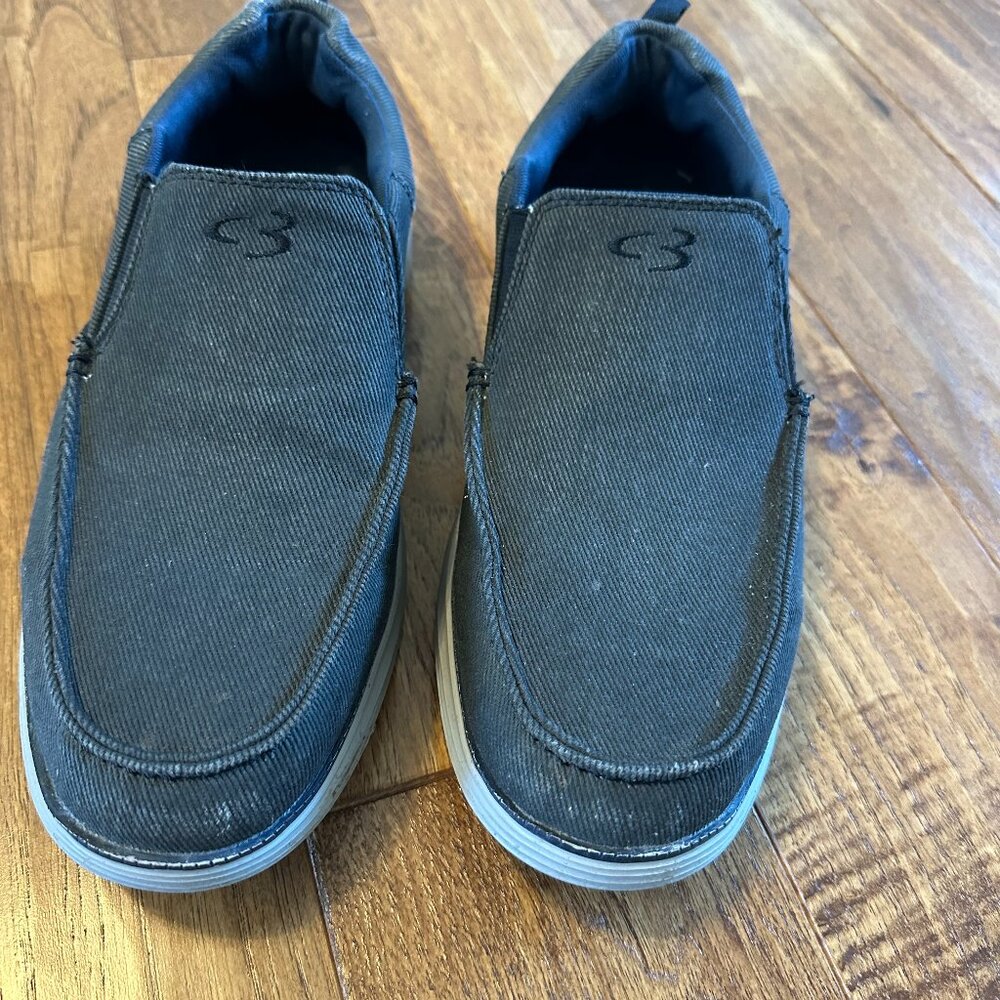 Skechers Mens Canvas Slip on Shoes, Size 10.5, Color Gray